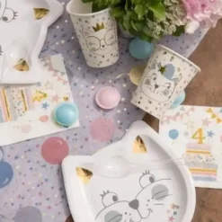 Assiette en carton "Kitty Party" ø18cm - Lot de 10