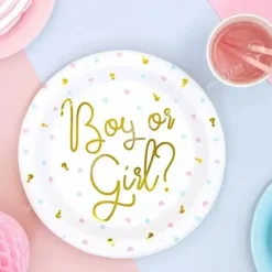 Assiette en papier Boy or Girl(Lot de 6)