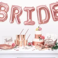 Assiette en papier BRIDE SQUAD Or Rose (Lot de 6)