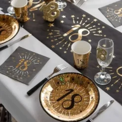 Assiette en papier Or 18 ans (lot de 10)