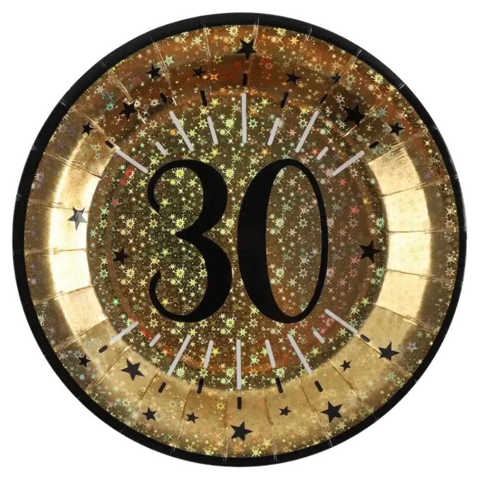 Assiette en papier Or 30 ans (lot de 10)