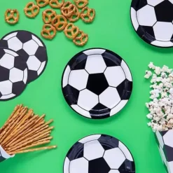 Assiette en papier ronde Ballon de Foot ø18cm (Lot de 6)