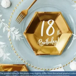 Assiette en papier 40th Birtdhay doré (Lot de 6)