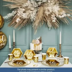 Assiette en papier 18th Birthday doré (Lot de 6)