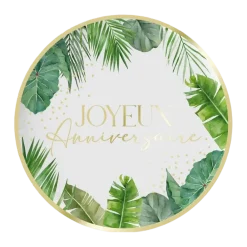 Assiette en papier Tropical Party (Lot de 6)