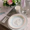 Assiette Licorne Rose (Lot de 10)