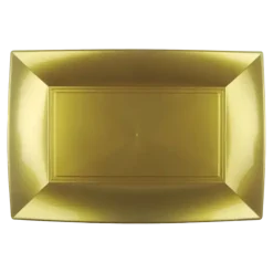 Assiette rectangle Or 29x18cm - Lot de 12