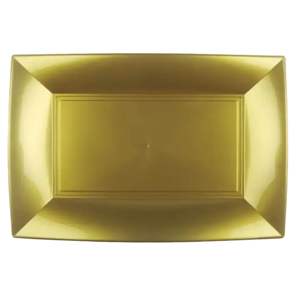 Assiette rectangle Or 29x18cm - Lot de 12