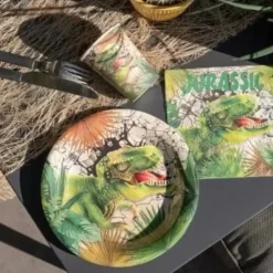 Assiettes en papier T-Rex - ø23cm - Lot de 10