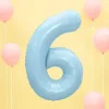 Ballon Aluminium Chiffre 6 Bleu Clair 86 cm – Ballon Mylar Anniversaire