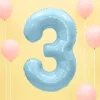 Ballon Aluminium Chiffre 3 Bleu Clair 86 cm – Ballon Mylar Anniversaire