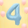 Ballon Aluminium Chiffre 4 Bleu Clair 86 cm – Ballon Mylar Anniversaire