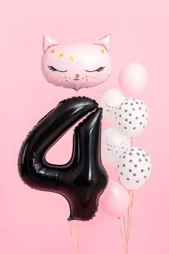 Ballon Aluminium Chiffre 4 Noir 86 cm – Ballon Mylar Anniversaire
