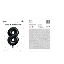 Ballon Aluminium Chiffre 8 Noir 86 cm – Ballon Mylar Anniversaire