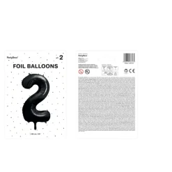 Ballon Aluminium Chiffre 2 Noir 86 cm – Ballon Mylar Anniversaire