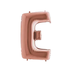 Ballon aluminium lettre E Or Rose 102cm