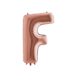 Ballon aluminium lettre F Or Rose 102cm
