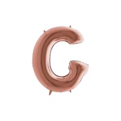 Ballon aluminium lettre G Or Rose 102cm