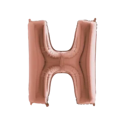 Ballon aluminium lettre H Or Rose 102cm