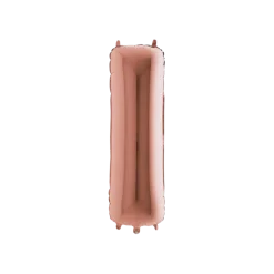Ballon aluminium lettre I Or Rose 102cm