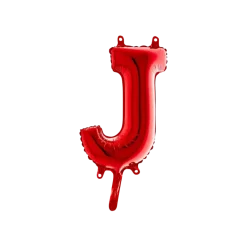 Ballon aluminium lettre J Rouge 36cm