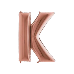 Ballon aluminium lettre K Or Rose 102cm