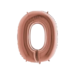 Ballon aluminium lettre O Or Rose 102cm
