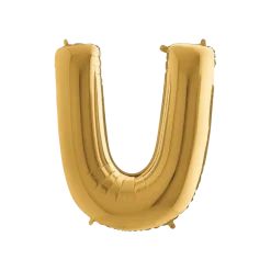 Ballon aluminium lettre U Or 102cm