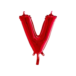 Ballon aluminium lettre V Rouge 36cm