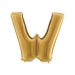 Ballon aluminium lettre W Or 102cm
