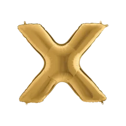 Ballon aluminium lettre X Or 102cm