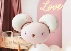 Ballon Aluminium Souris Rose 75 cm – Ballon Décoratif Baby Shower