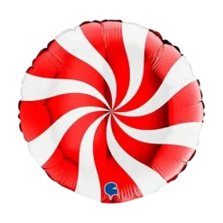 Ballon Aluminium Sucette Blanc et Rouge 46cm