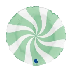 Ballon Aluminium Sucette Blanc et Vert Mat 46cm