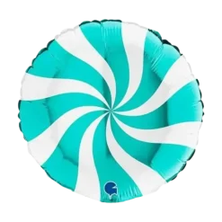 Ballon Aluminium Sucette Blanc et Turquoise 46cm