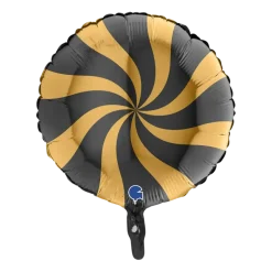 Ballon Aluminium Sucette Or et Noir 46cm