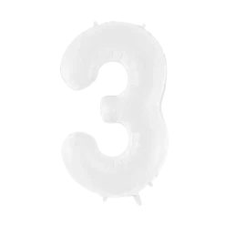 Ballon anniversaire chiffre 3 Blanc 86 cm