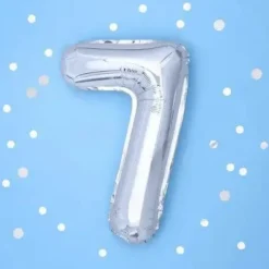 Ballon anniversaire chiffre 7 Argent 35cm