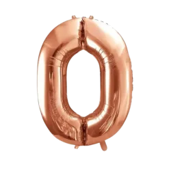 Ballon anniversaire chiffre 0 Or rose 86cm