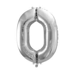 Ballon anniversaire chiffre 0 Argent 86cm