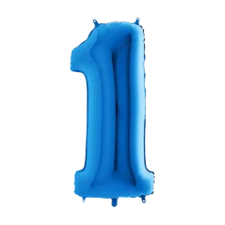 Ballon Anniversaire Chiffre 1 Bleu 102cm