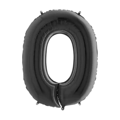 Ballon anniversaire chiffre 0 Noir 102cm
