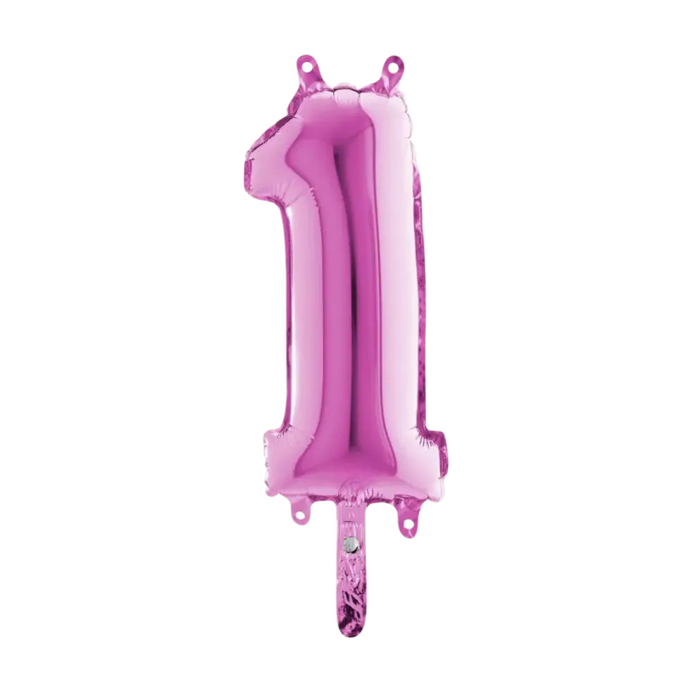 Ballon Anniversaire Chiffre 1 Rose 36cm