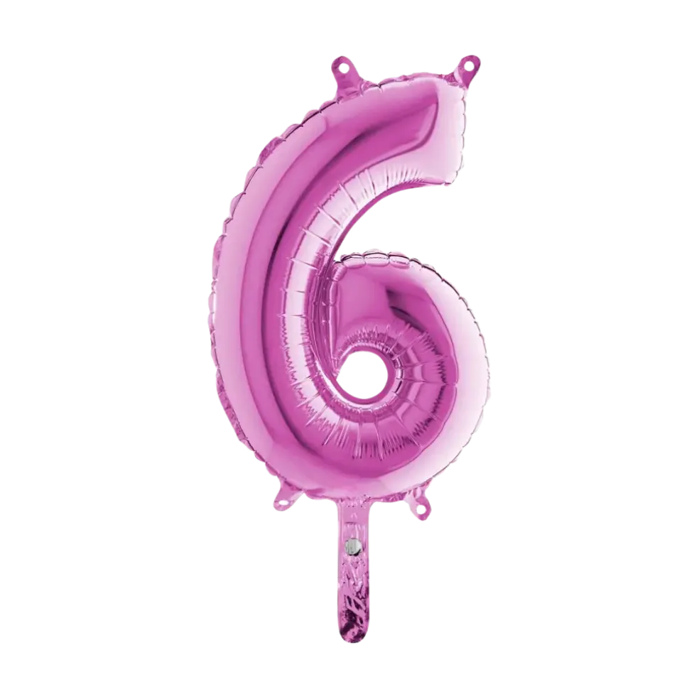Ballon anniversaire chiffre 6 Rose 36cm