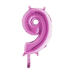 Ballon anniversaire chiffre 9 Rose 36cm