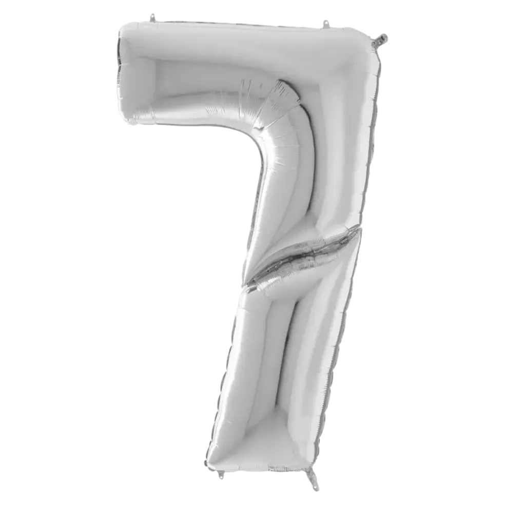 Ballon anniversaire Géant chiffre 7 Argent 163cm