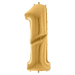 Ballon anniversaire Géant chiffre 1 Or 163cm