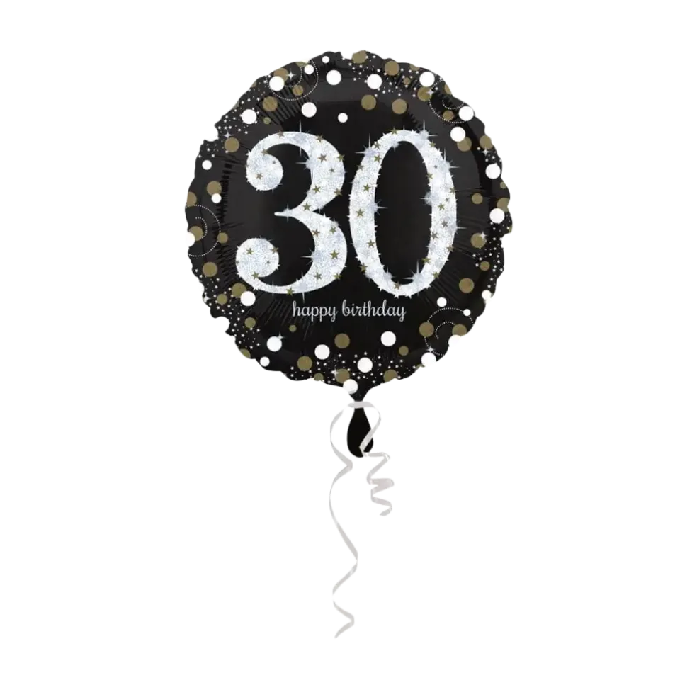 Ballon Anniversaire rond 30 ans argent