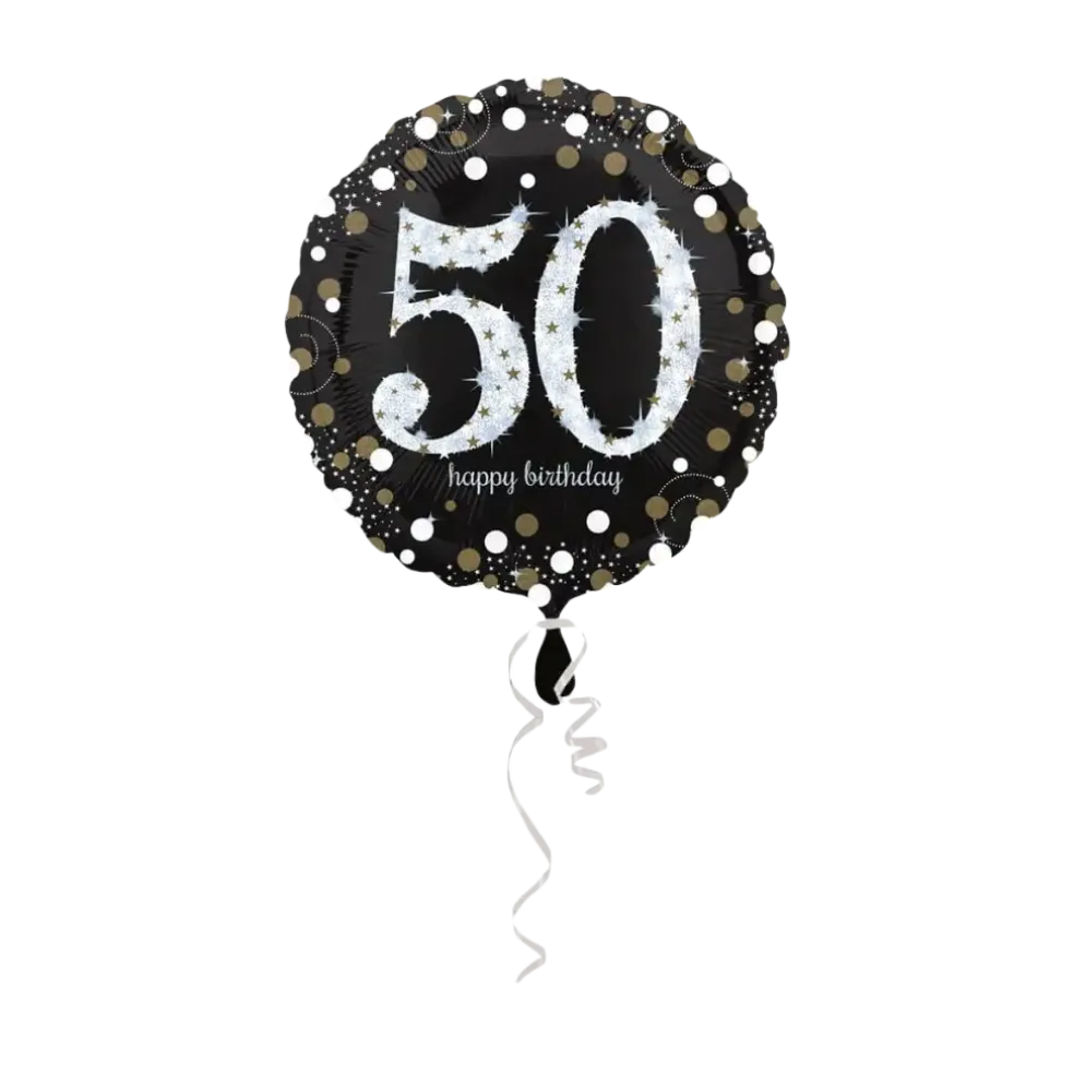 Ballon Anniversaire rond 50 ans argent