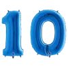 Ballon Chiffre 10 ans aluminium Bleu 102cm